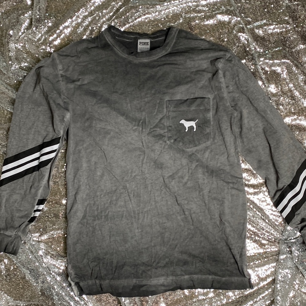 VS PINK Vintage Grey Long Sleeve Top
